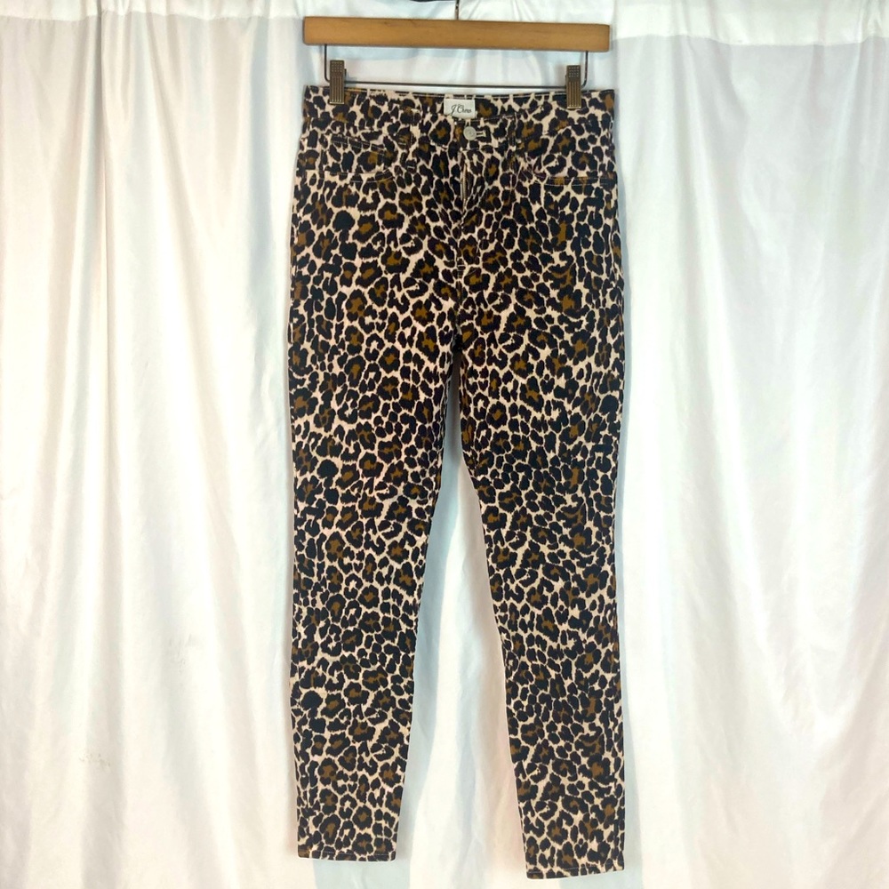 J Crew Leopard Skinny Corduroy Pants size 27
